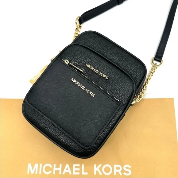 Michael Kors Medium NS Chain Xbody Bag & Small TZ Coinpouch w/ID Black/Gold Michael Kors Medium NS Chain Xbody Bag & Small TZ Coinpouch  main image 2
